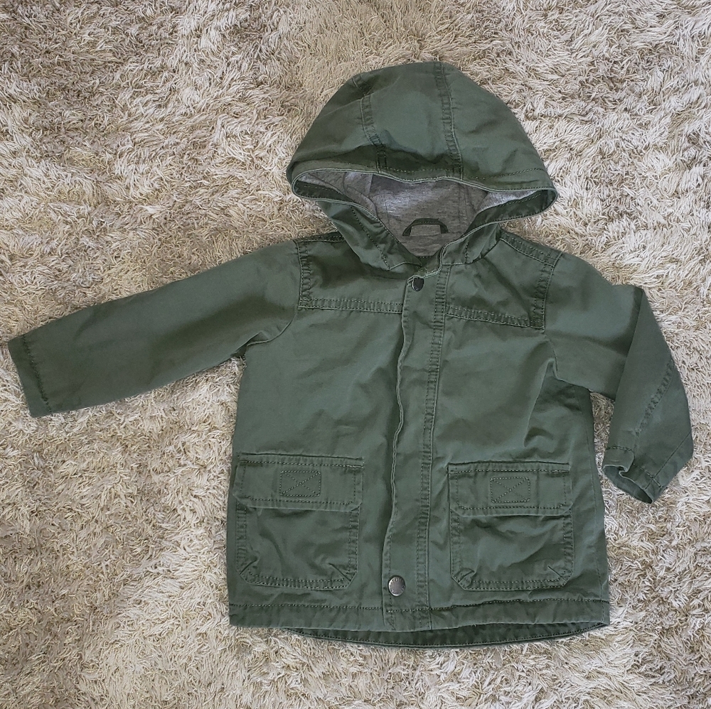 Girls Baby Gap 12-18m olive green utlity jacket